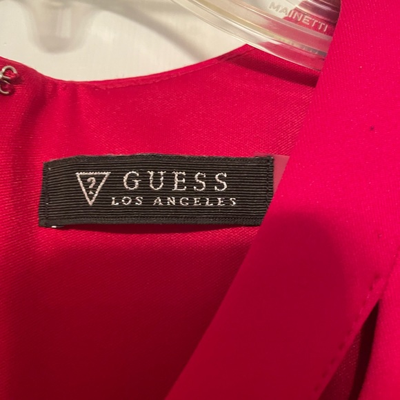 Red dress with front geometrical neckline - Picture 4 of 4